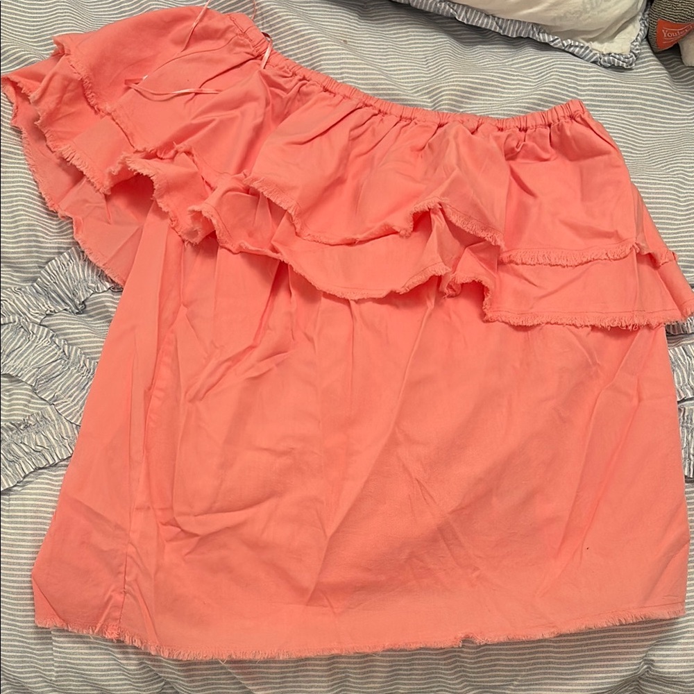 Coral Ruffle Women's Shirt